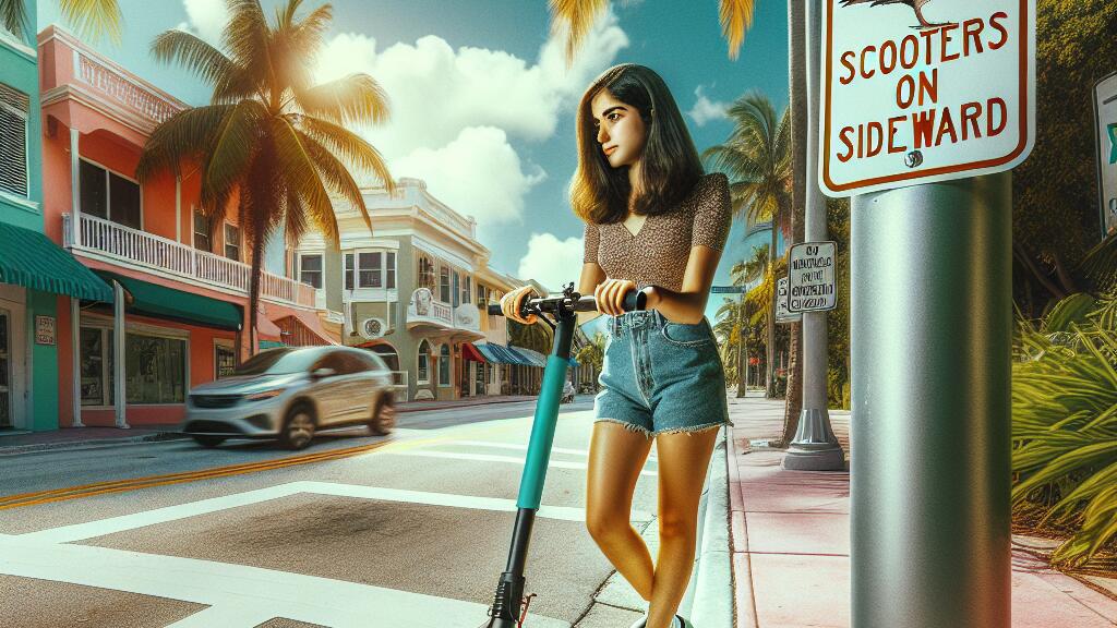 Is it illegal to ride an electric scooter on the sidewalk in Florida?